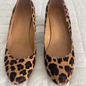 J.Crew Leopard Print Calf Hair Wedge